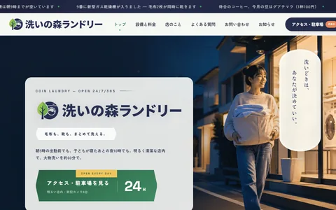 コインランドリーのサンプルサイト