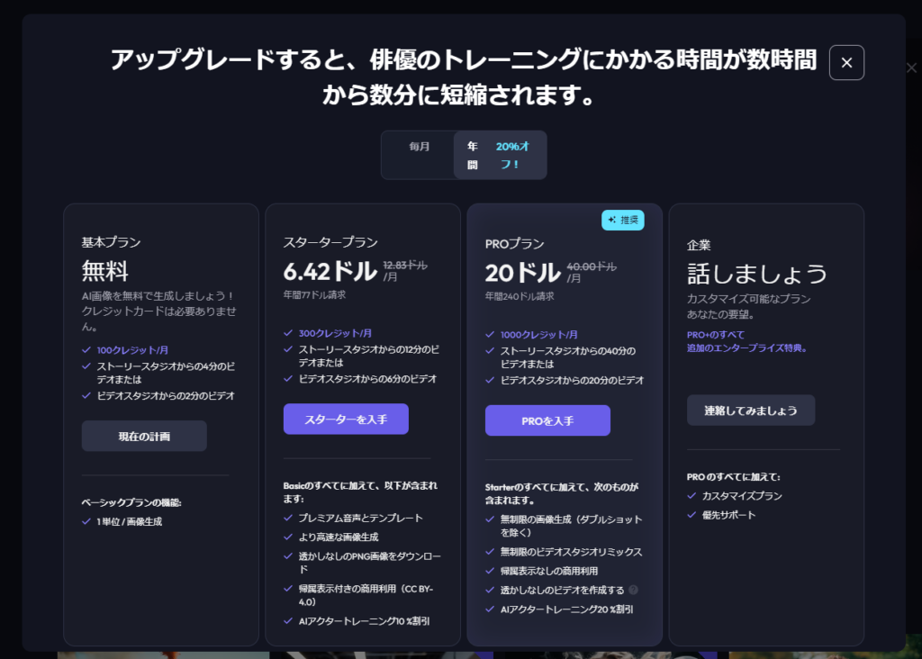 画像生成AI「artflow」料金表