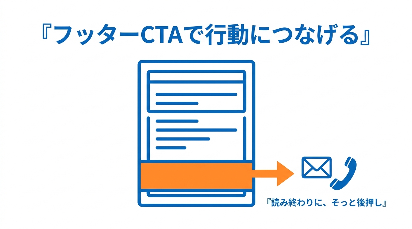 フッターCTAで、記事を読み終えた人を問い合わせなどの行動につなげる