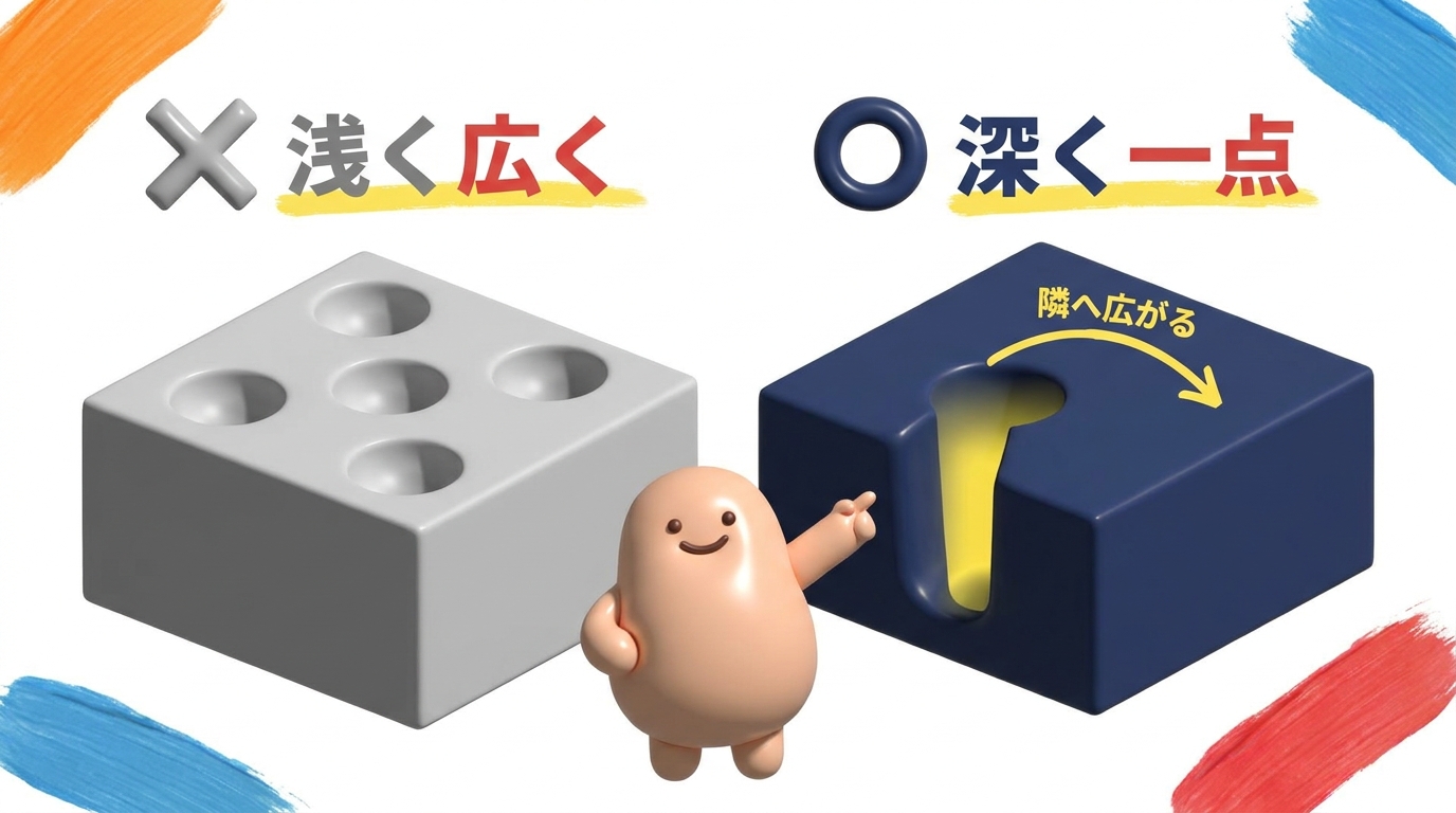 浅く広くより一点深掘りがAI引用に効く比較図解